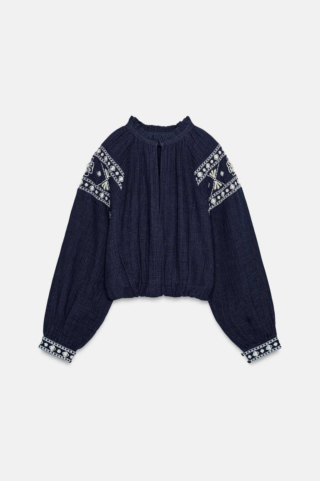 CONTRAST VELVET BLOUSE - Zara фото 14