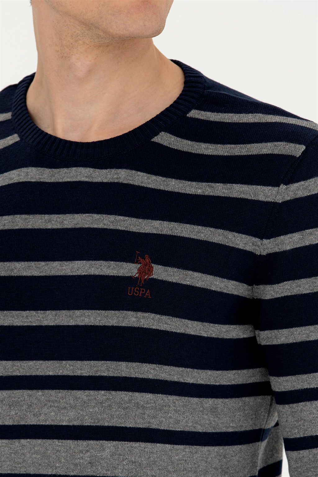 Мужской серый меланжевый свитер Неожиданная скидка в корзине - U.s. polo assn фото 7