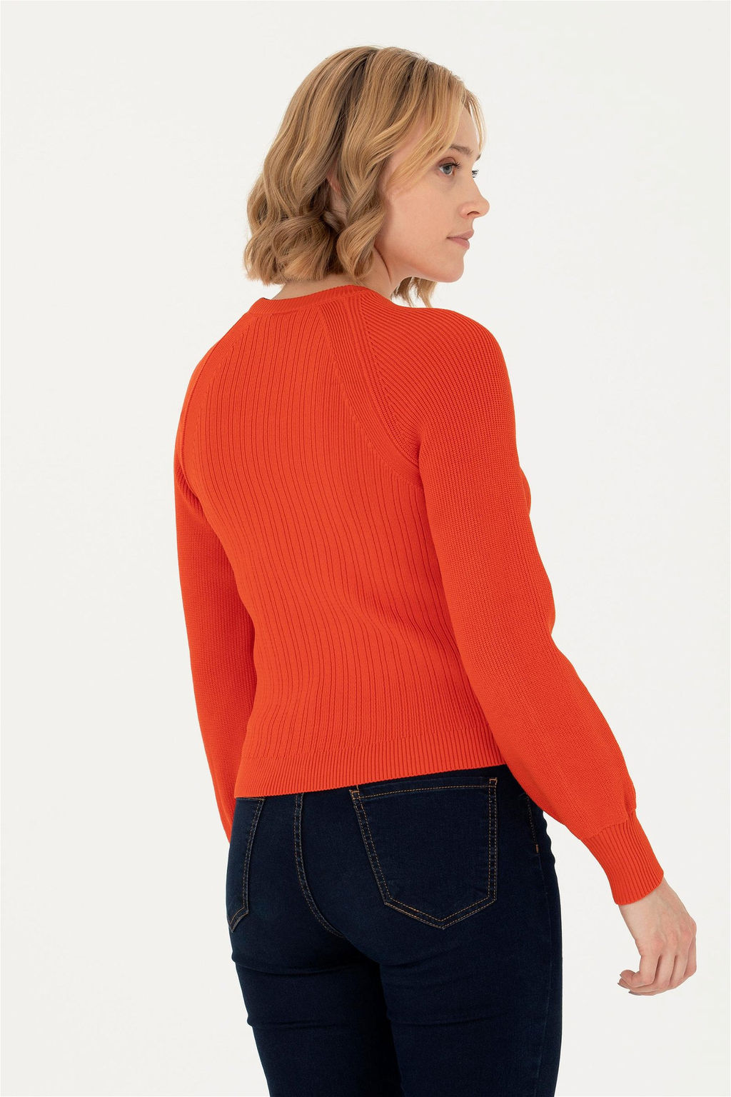 Женский оранжевый свитер с круглым вырезом Неожиданная скидка в корзине - U.s. polo assn фото 5