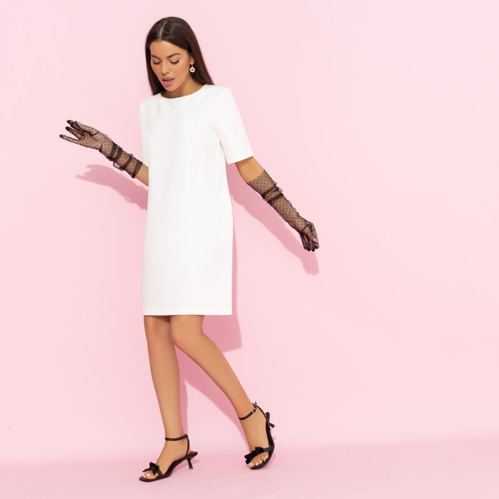 Платье прямого силуэта, Виртуальные будни (white)