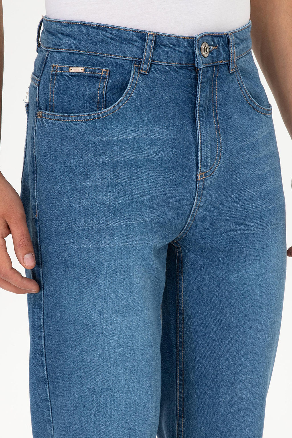 Erkek Mavi Loose Fit Jean Pantolon