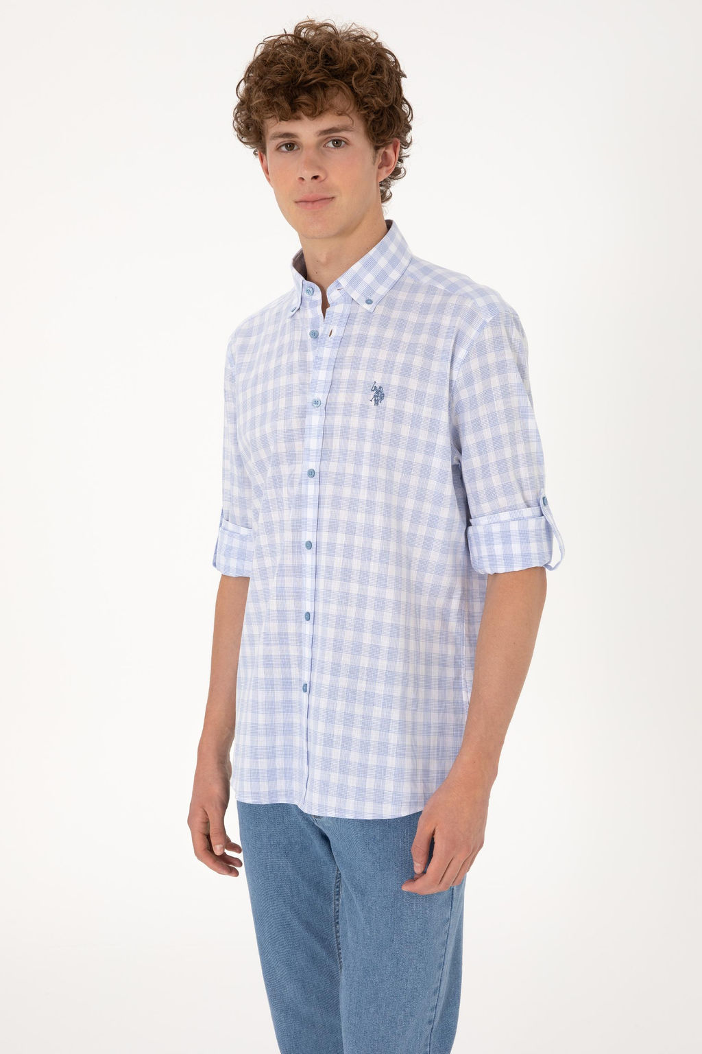 Erkek A__k Mavi Uzun Kollu G_mlek Sepette S_rpriz _ndirim - U.s. polo assn фото 3