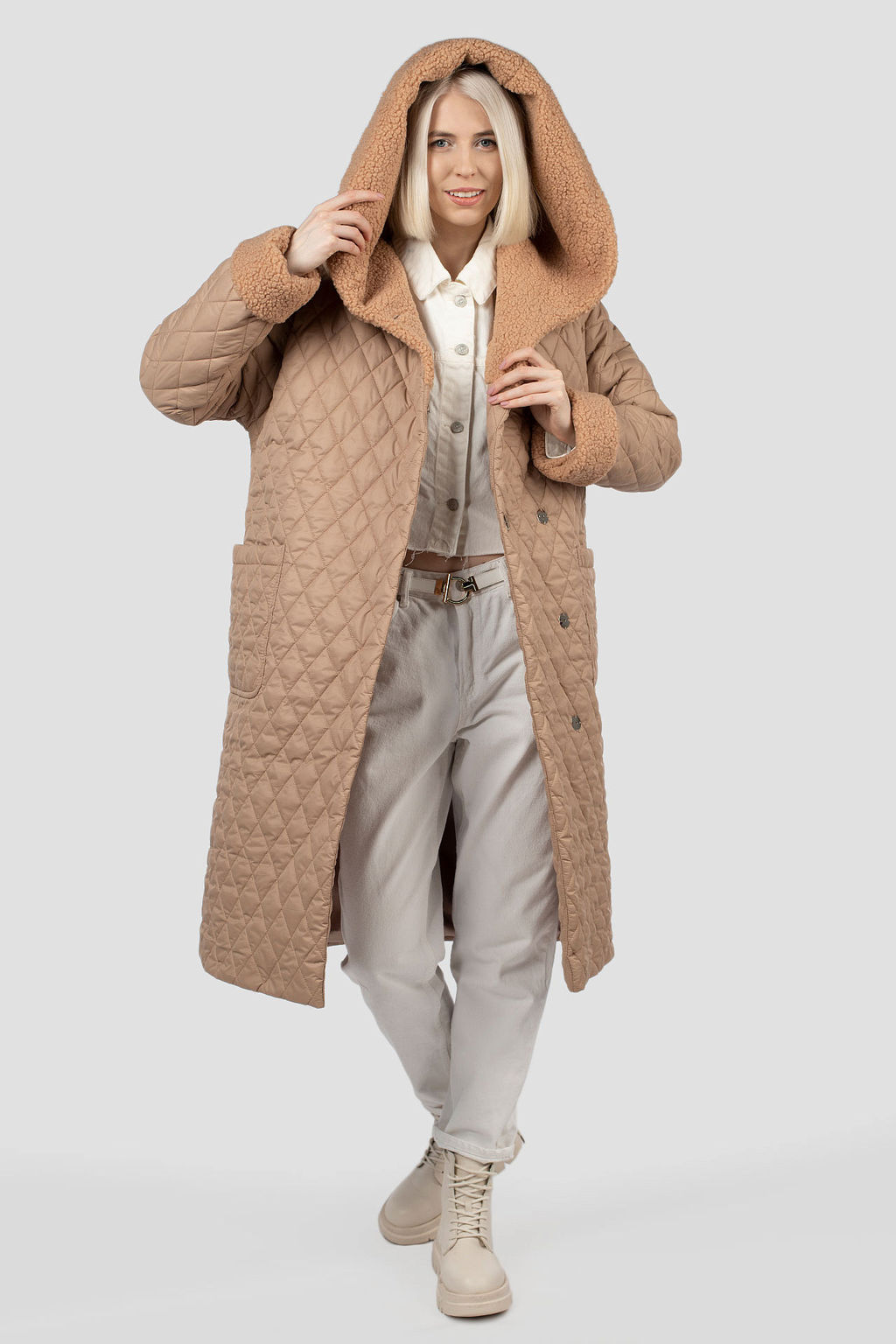 05-2133 Куртка женская зимняя (пояс) - El podio фото 6