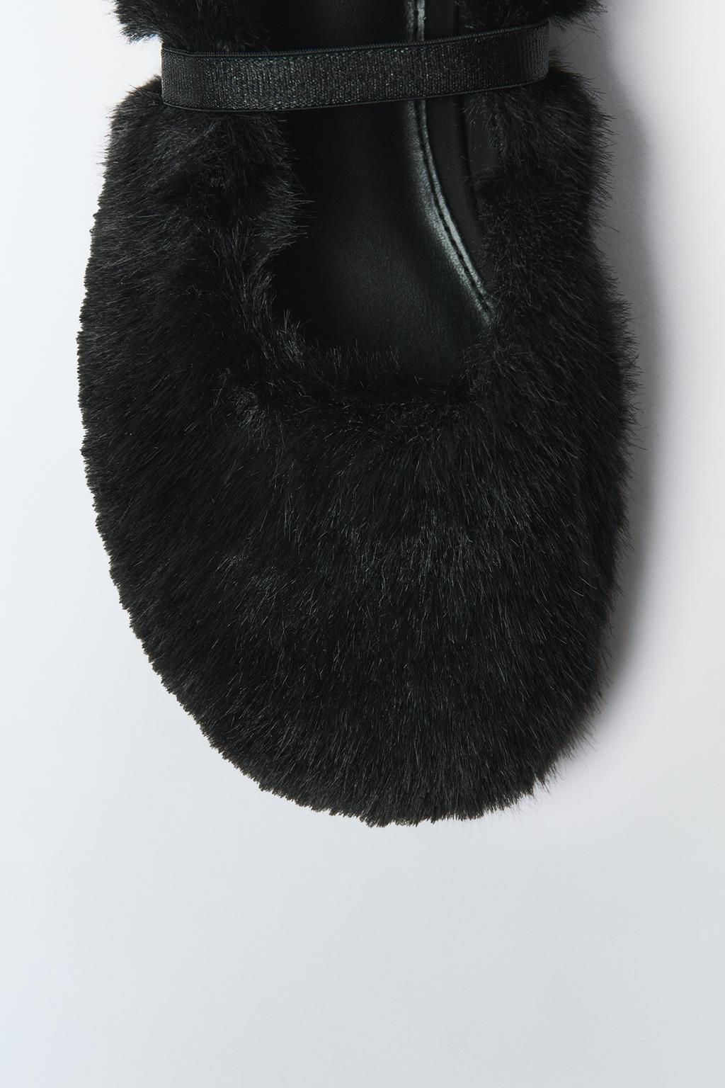 LIMITED EDITION FAUX FUR BALLET FLATS - Zara фото 7