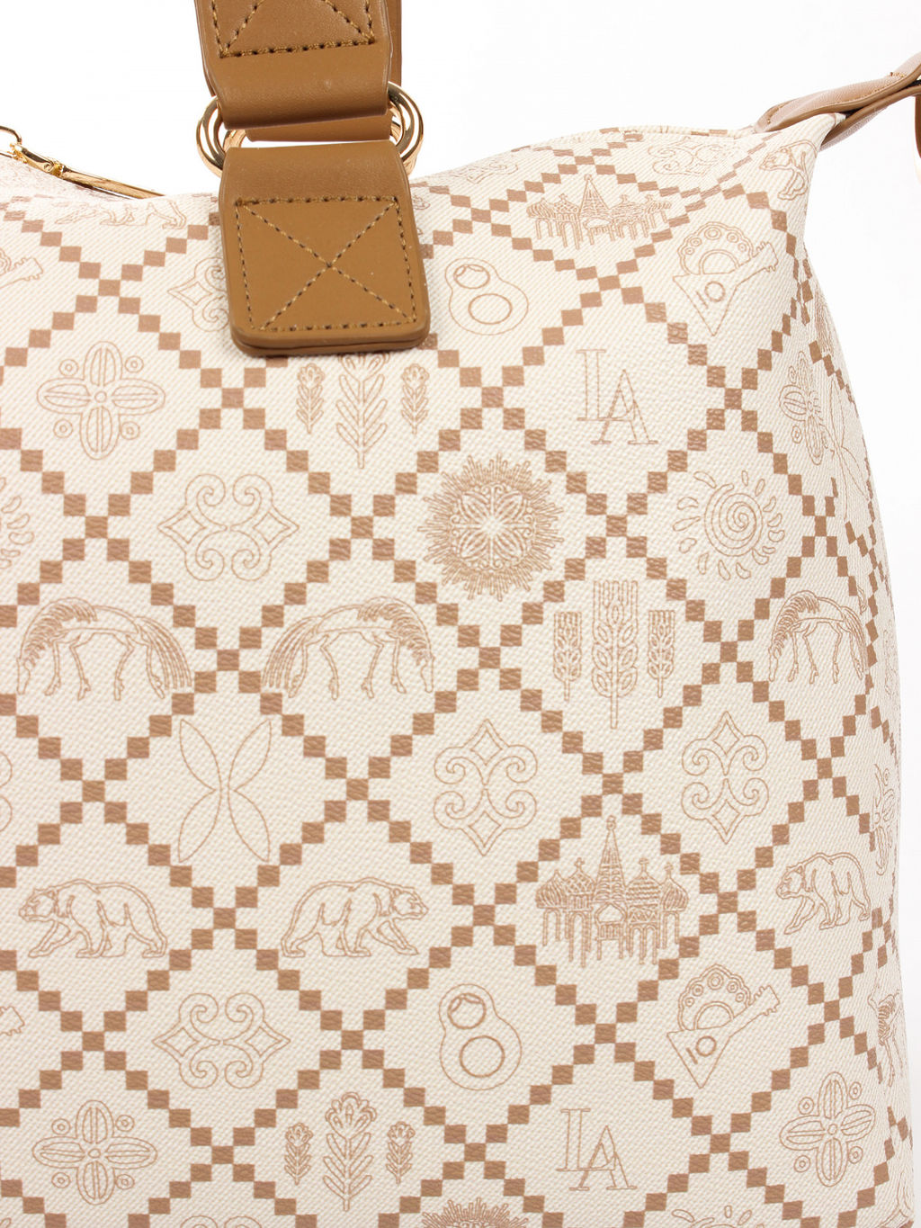 LACCOMA сумка АС89100-Россия-кремовый эко кожа хлопок