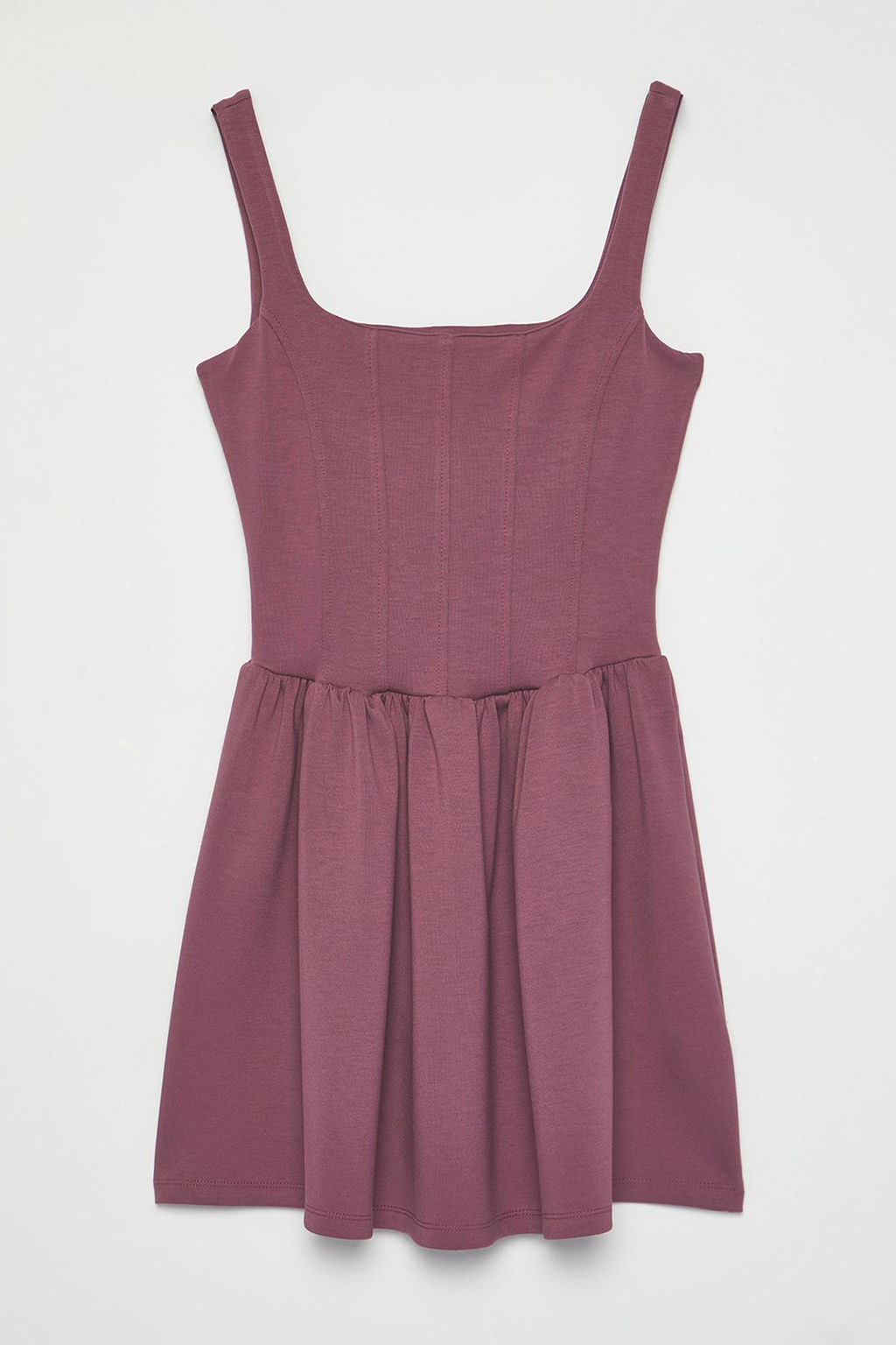 TRENDYOLMILLA Gul Kurusu Kare Yaka Balon Skater/Belden Ac?klan Balon Etekli Mini Orme Elbise TWOSS25EL00371  фото 5