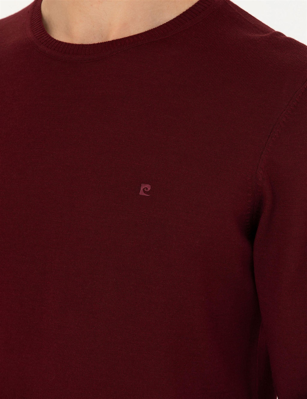 K_rm_z_ Slim Fit Bisiklet Yaka Y_n Kar___ml_ Basic Triko Kazak - Pierre cardin фото 7