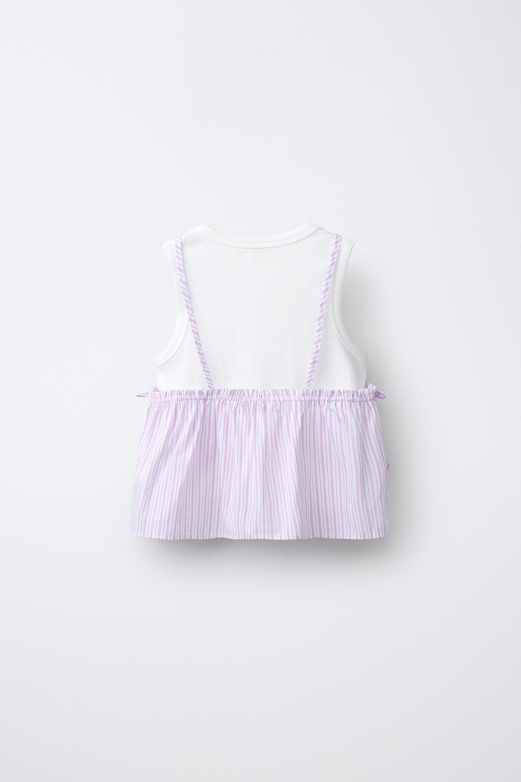 TOP RAYAS CON CAMISETA RIB / Rosa - Zara фото 4