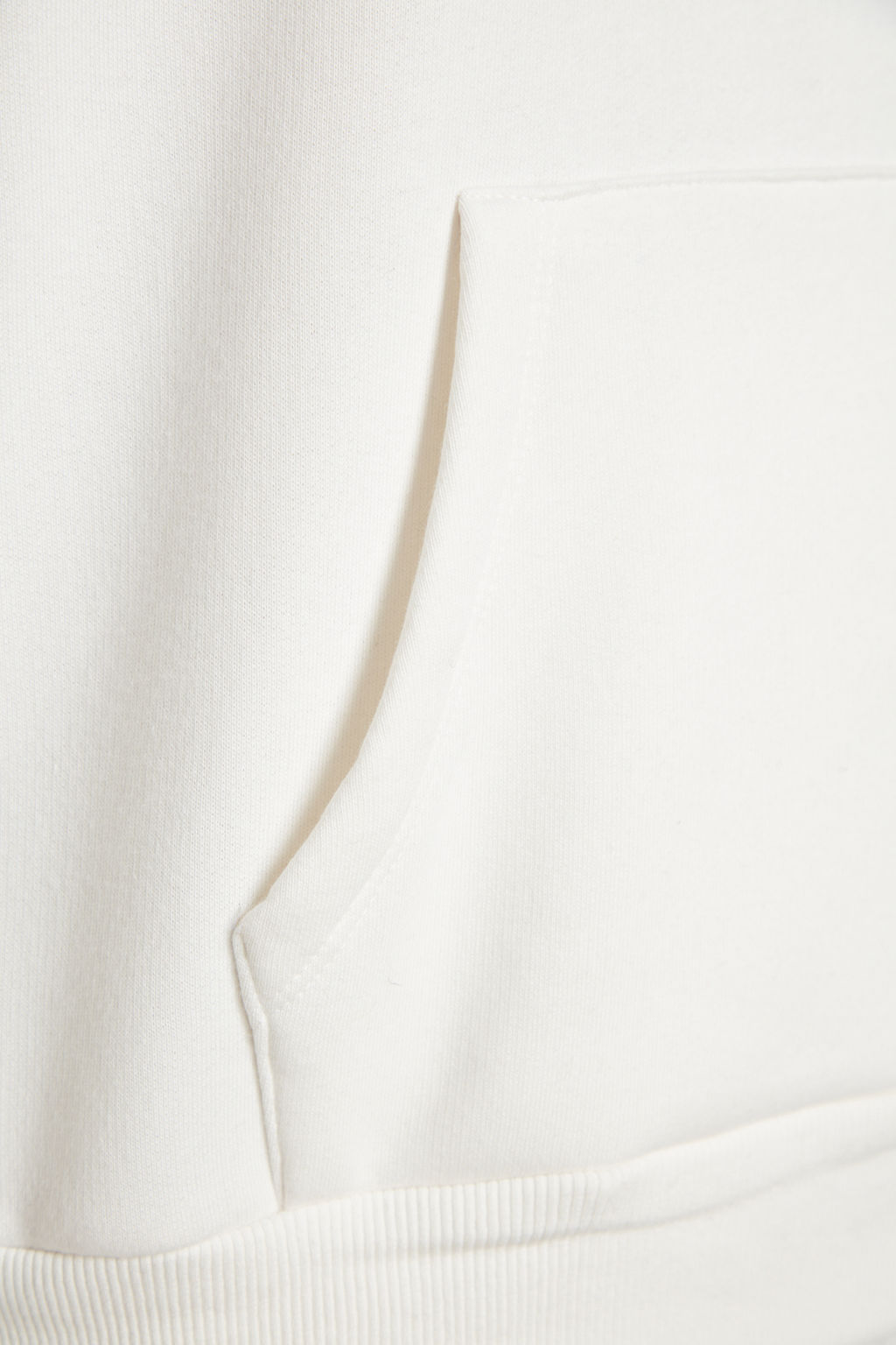 Ekru Kal?n Ici Polarl? Oversize/Genis Kal?p Kapusonlu Basic Orme Sweatshirt TWOAW24SW00103