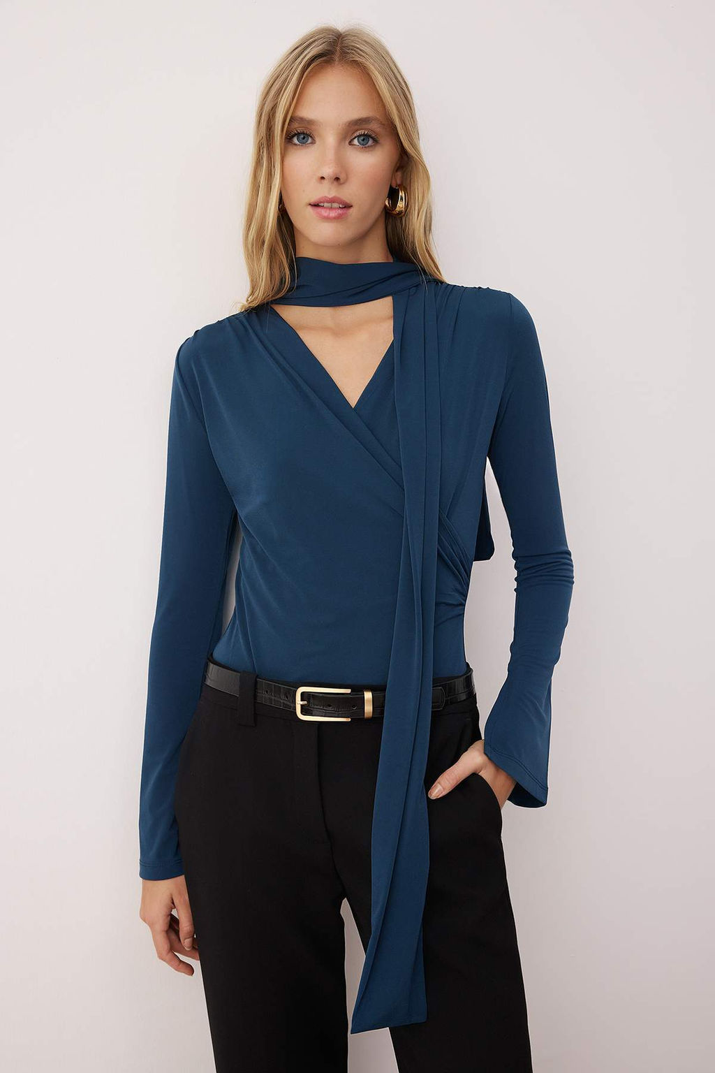 Kahverengi Sal Detayl? Fitted/Vucuda Oturan C?tc?tl? Esnek Orme Body TWOAW26BD00007 - Trendyolmilla фото 2