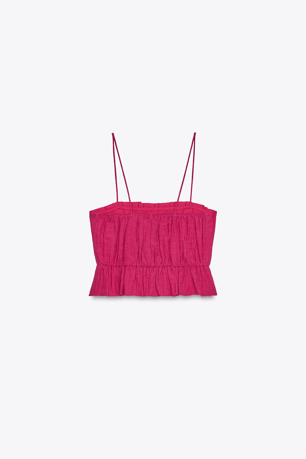 PRINTED SMOCKED CROP TOP - Zara фото 13