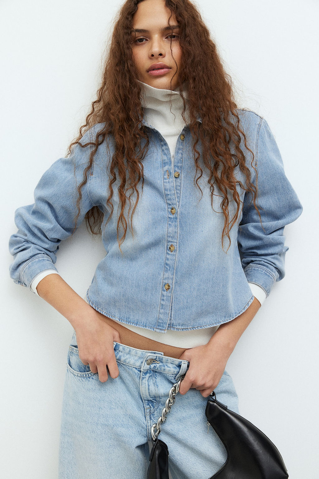 Camisa denim corta - H&m фото 2