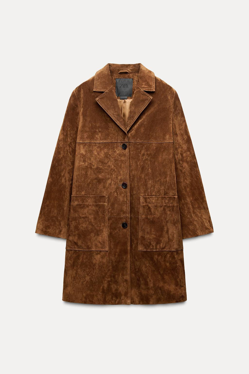 100% SUEDE LEATHER COAT ZW COLLECTION LIMITED EDITION - Zara фото 2