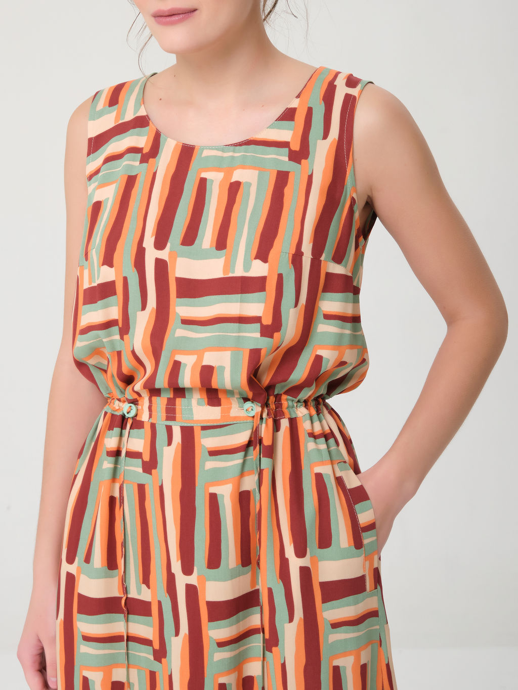 Платье из штапеля с принтом - Stilla фото 5