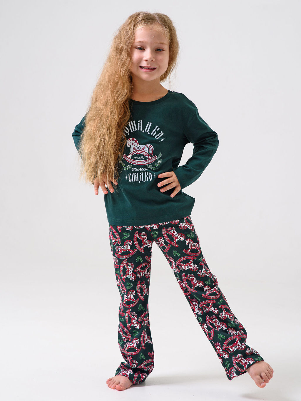 Пижама 100% хлопок женская Лошадка - Оптима фото 18