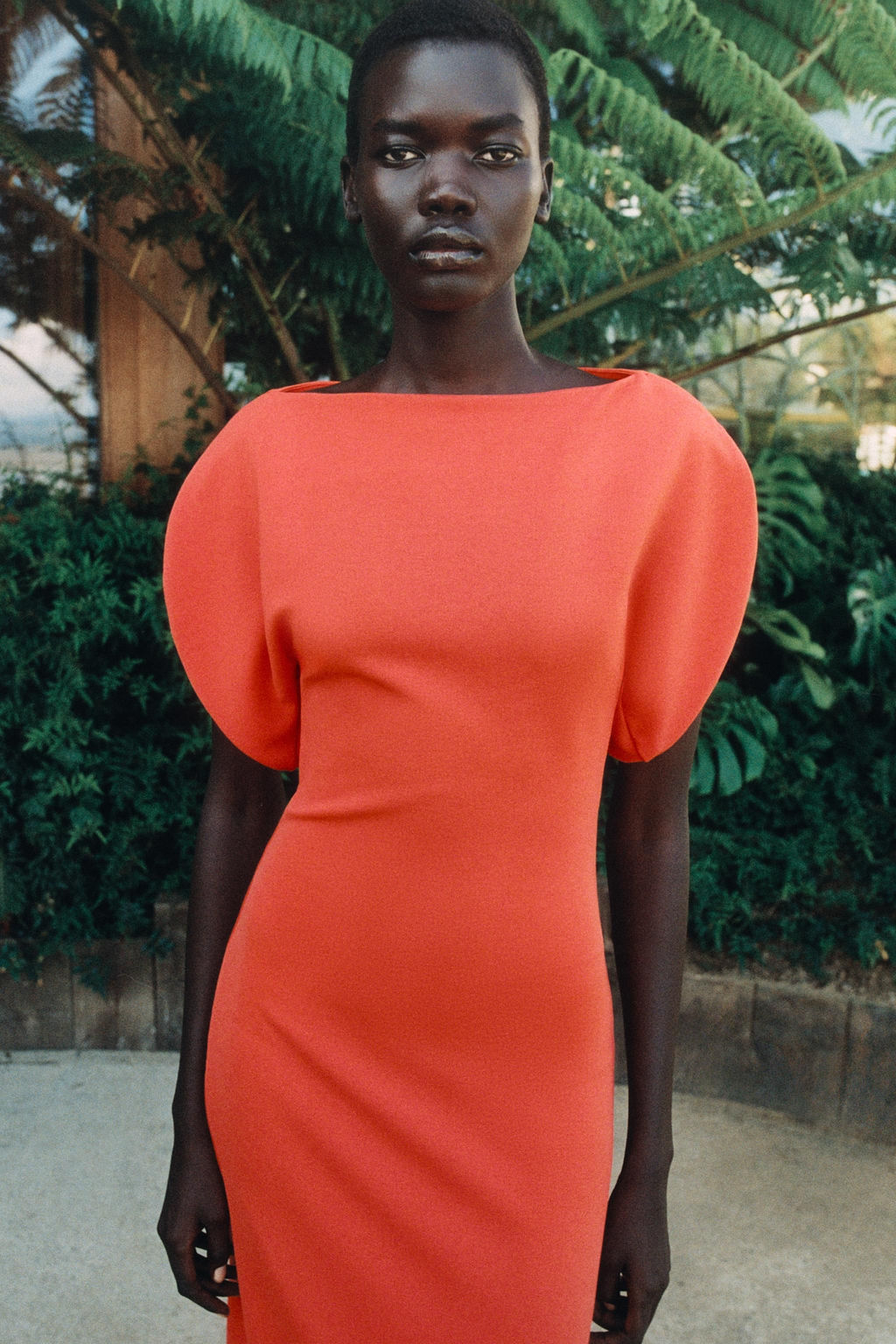 VESTIDO MIDI VOLUMEN / Naranja - Zara фото 8