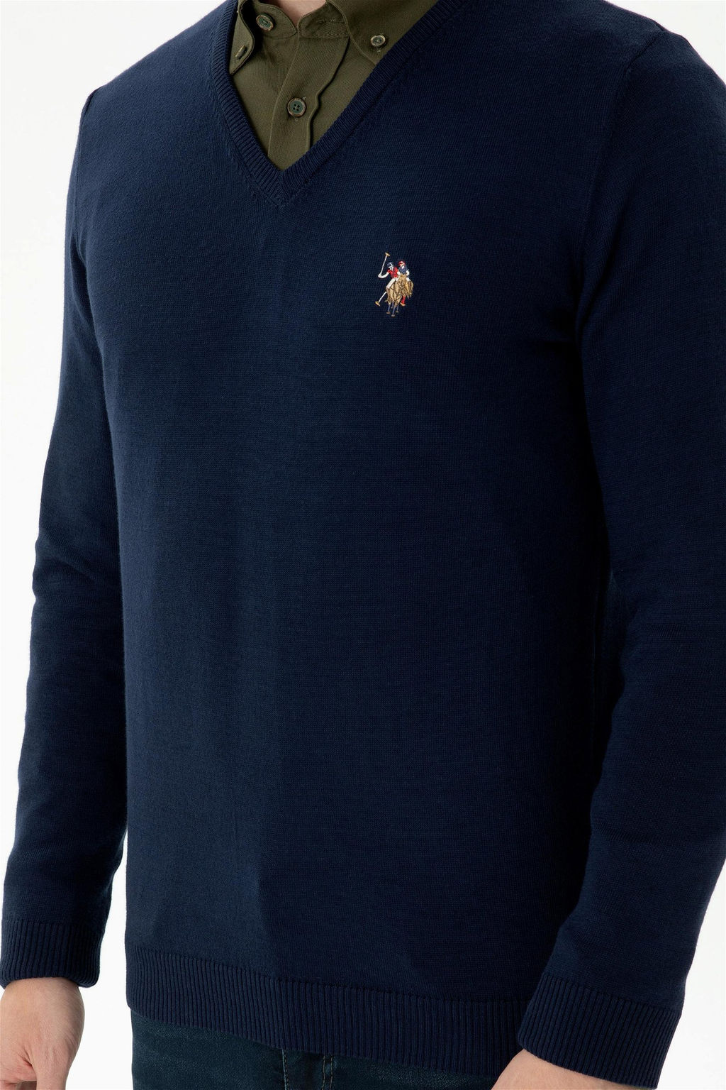 U. S. Polo Assn Мужской темно-синий базовый свитер - U.s. polo assn фото 13