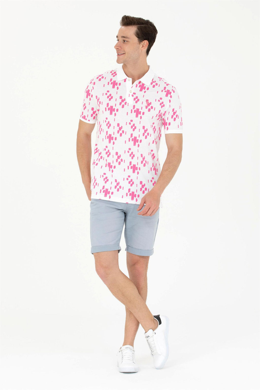 U. S. Polo Assn Мужская розовая футболка с воротником-поло - U.s. polo assn фото 11