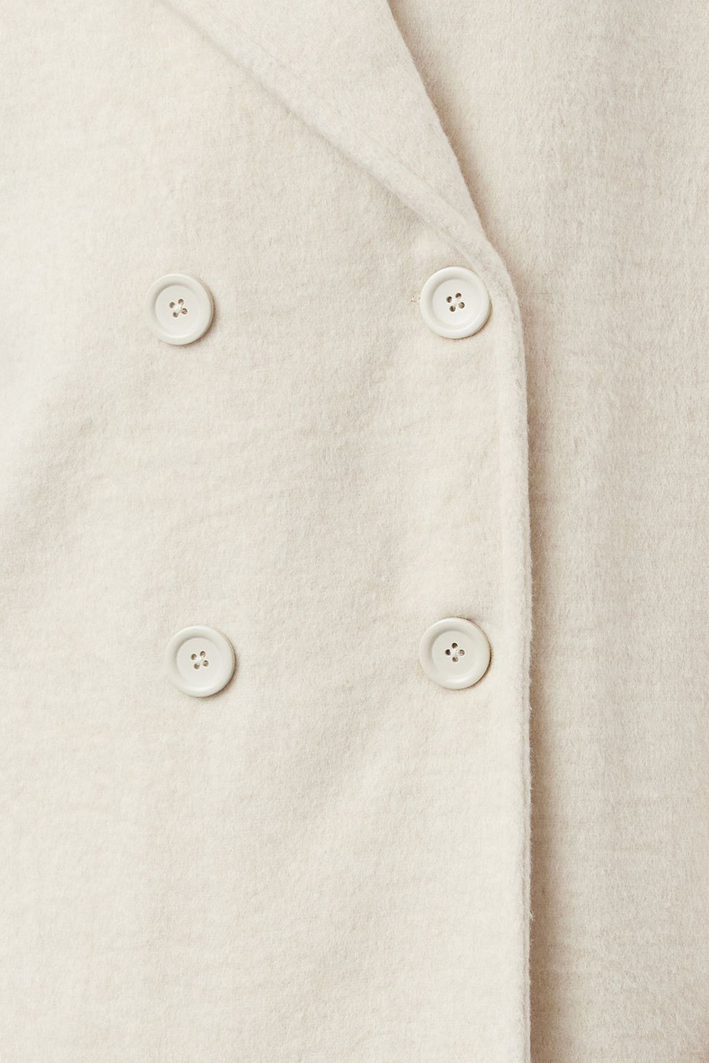 Ekru Oversize Genis Kesim Uzun Yunlu Kase Kaban TWOAW21KB0038