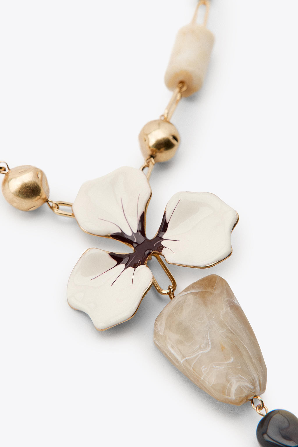 STONE AND FLOWER NECKLACE - Zara фото 3