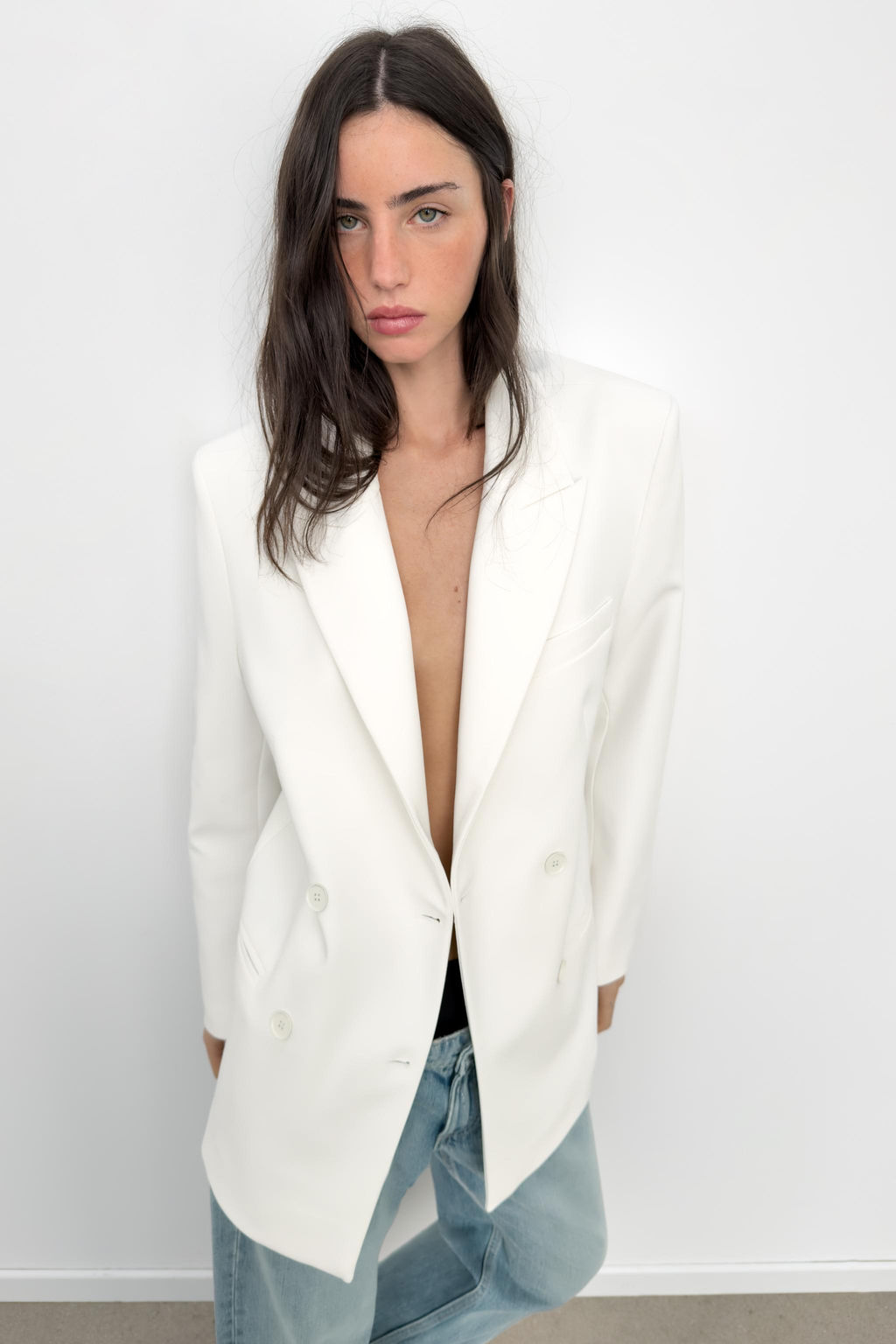 BLAZER OVERSIZE CRUZADA / Blanco roto - Zara фото 3