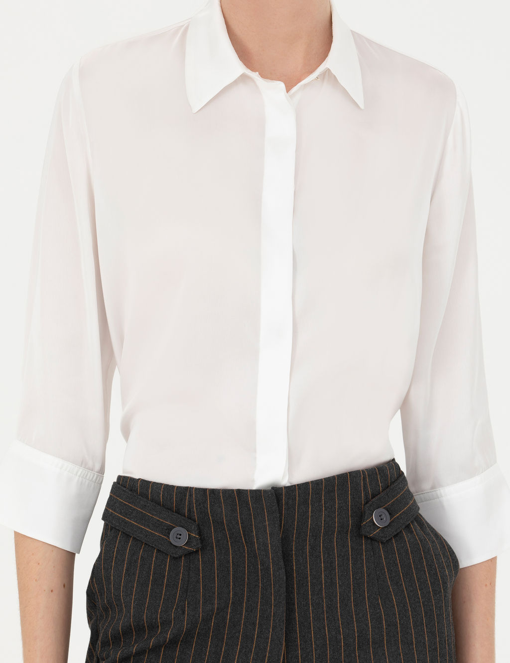 Ekru Comfort Fit Saten G_mlek - Pierre cardin фото 6