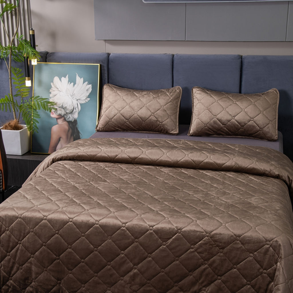 Велюровое покрывало ромб OVF041 240*260