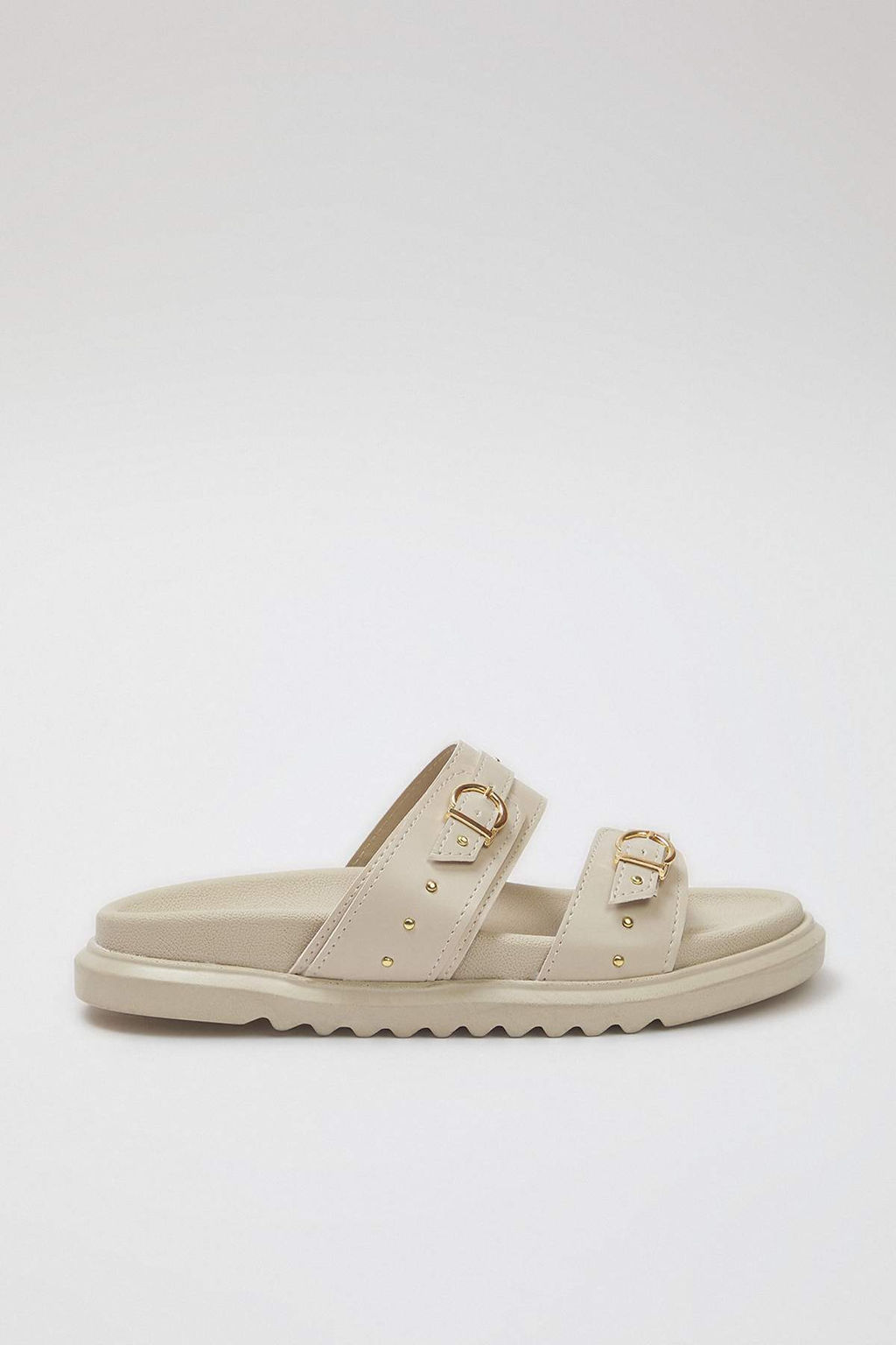 Trendyolmilla Shoes Krem Trok Islemeli Toka Detayl? Cift Bantl? Kad?n Terlik TAKSS25TE00037  фото 5