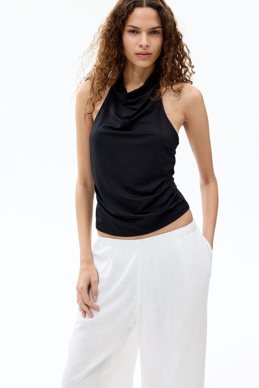 Pantal?n amplio en mezcla de lino - H&m фото 9
