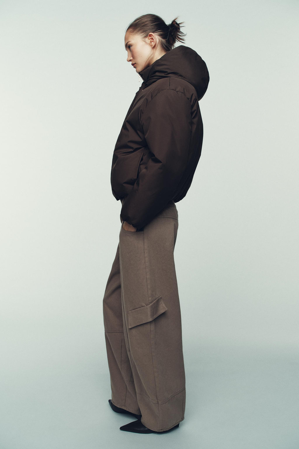 ANORAK ACOLCHADO CAPUCHA WATER REPELLENT WINDPROOF / Marr?n - Zara фото 3