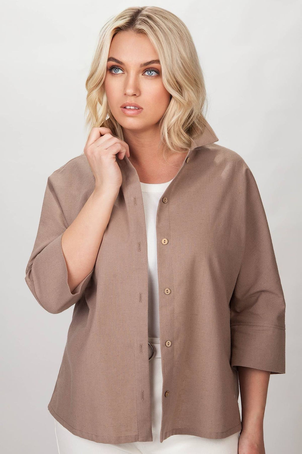 Блузка Лён 4280/06/Мокко