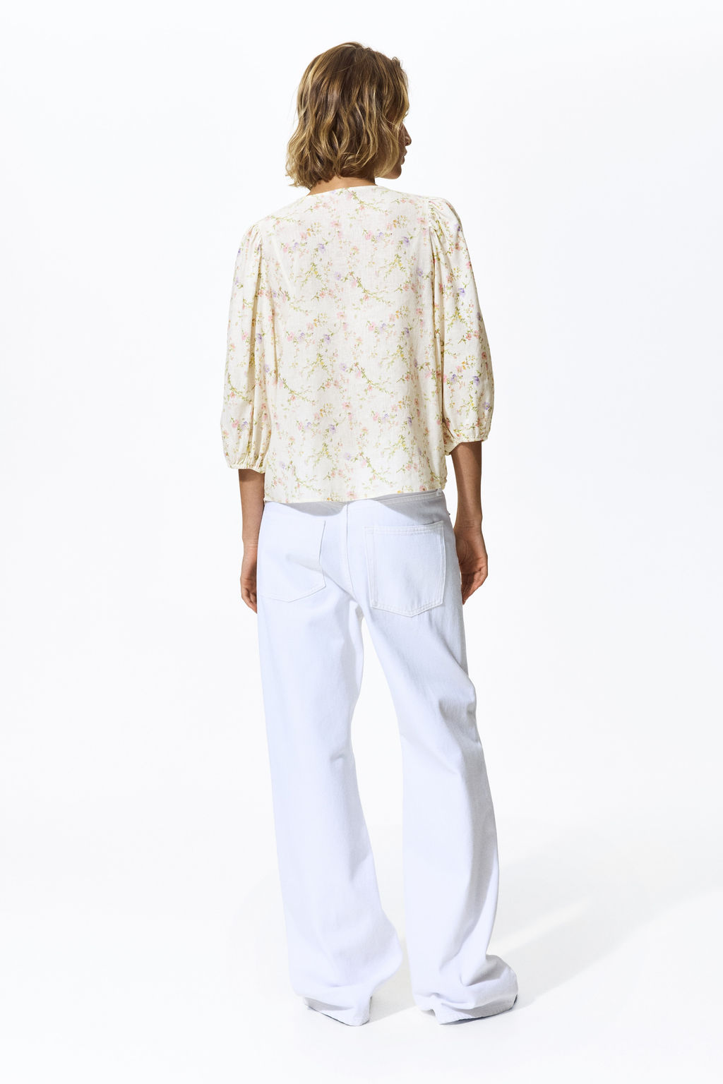 Blusa en mezcla de lino - H&m фото 14