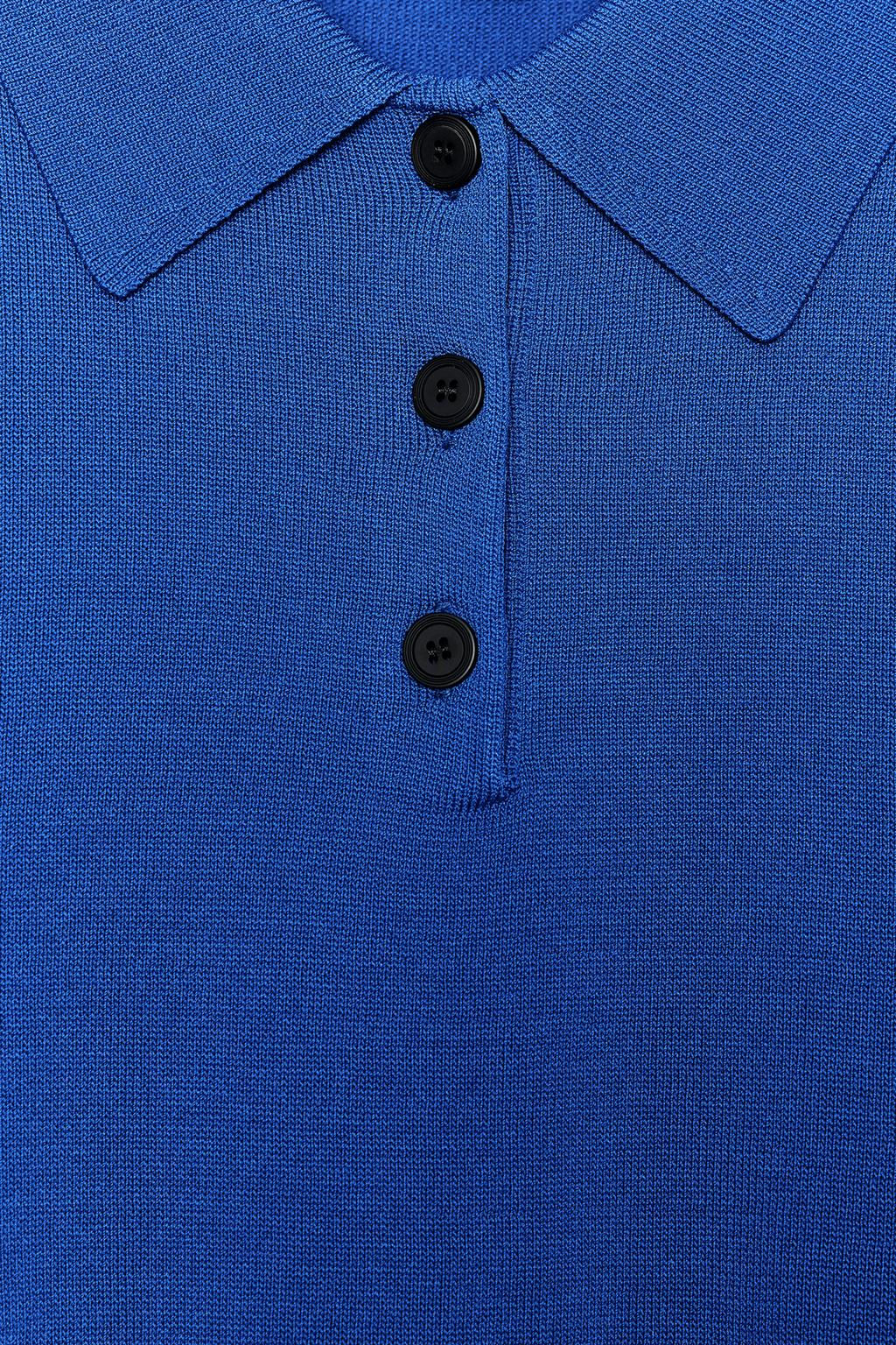 SHORT SLEEVE KNIT POLO TOP - Zara фото 18