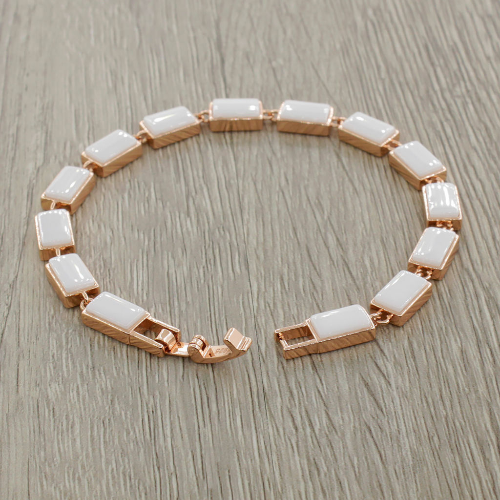 Браслет Канти из белой керамики покрытие под золото - Agat77 фото 3