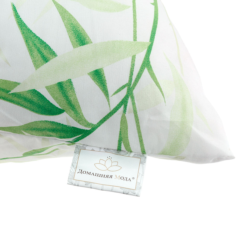 Подушка для сна 60х60см "Бамбук", "Оптима" силиконизированное волокно высшего сорта, полиэстер 100%, вес 0,8кг, чехол - тик 90г/м2, несъемный, внутренний чехол нетканное полотно (полиэстер 100%), упаковка п/э пресс, "Домашняя мода" (Россия)