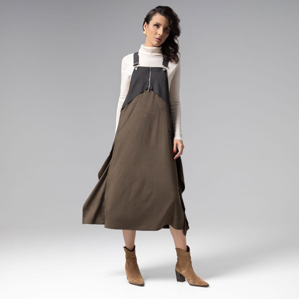 Сарафан из мягкой замши, Ушла красиво (dark green) - Charutti фото 6