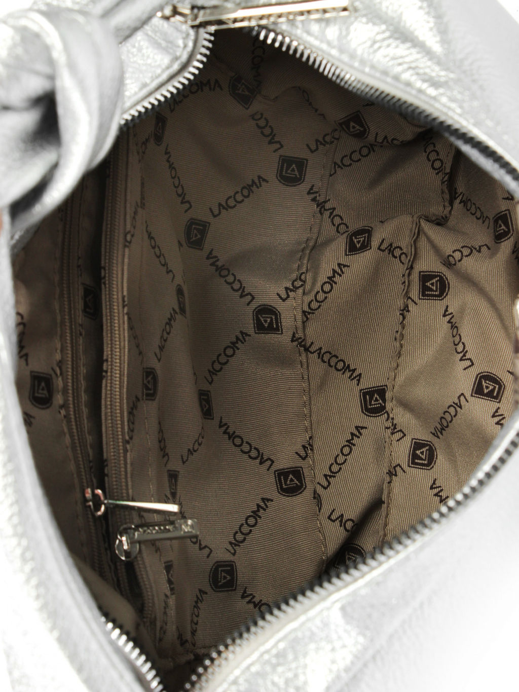 LACCOMA сумка Офелия-Y2005-серебристый эко кожа хлопок фото 6