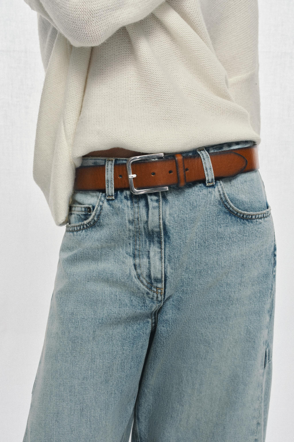 100% WASHED EFFECT LEATHER BELT - Zara фото 6
