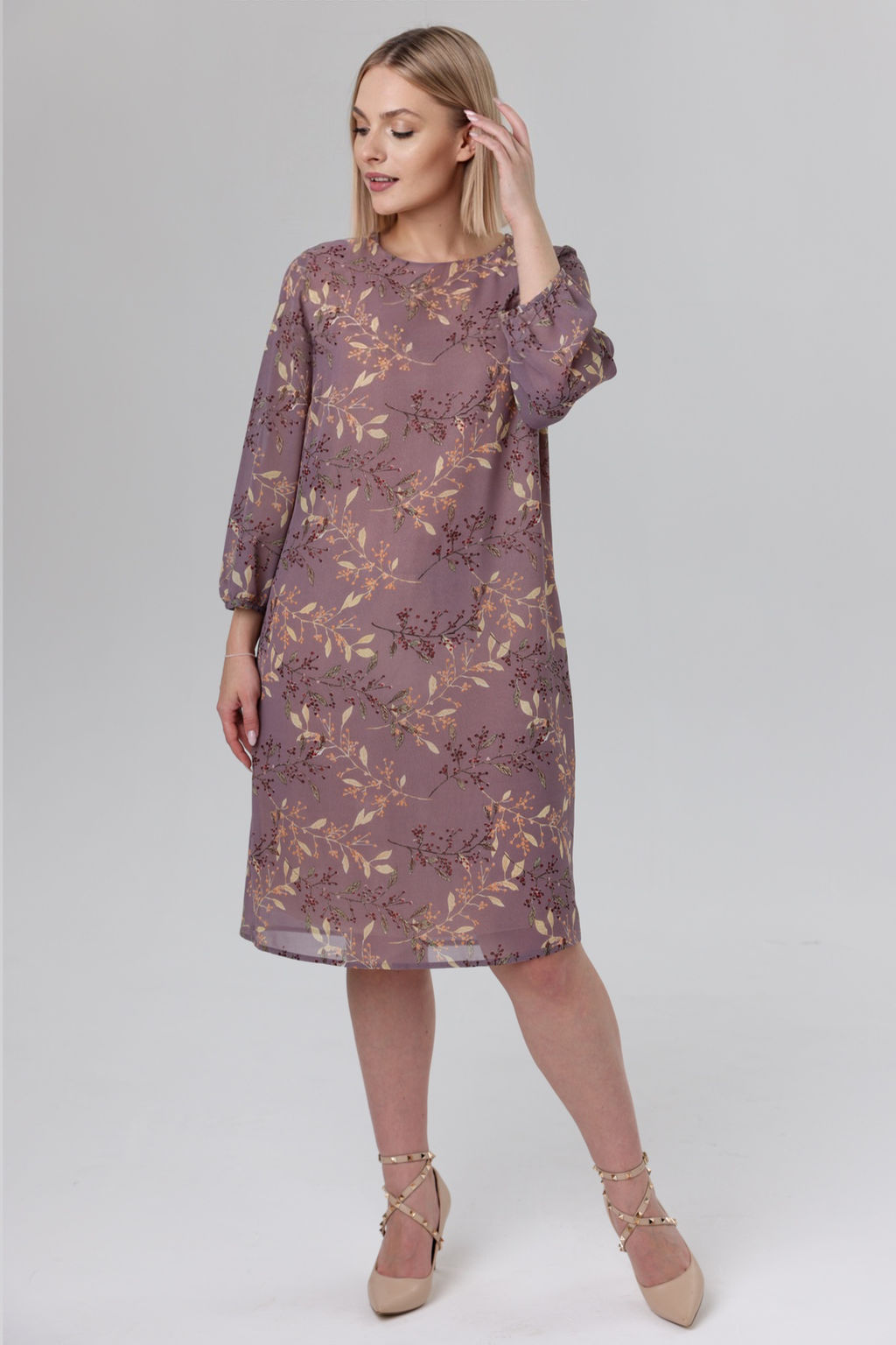 Платье женское 2122/87/Сиреневый, серый - Rise фото 3
