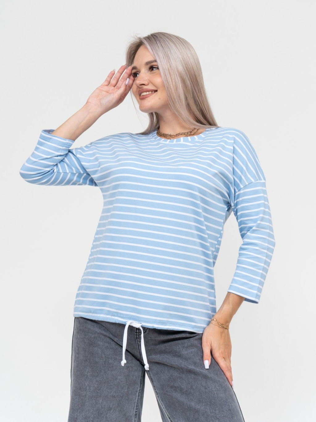 Лонгслив Николь Хлопок 95%, лайкра 5% тельняшка - Ивассорти фото 40