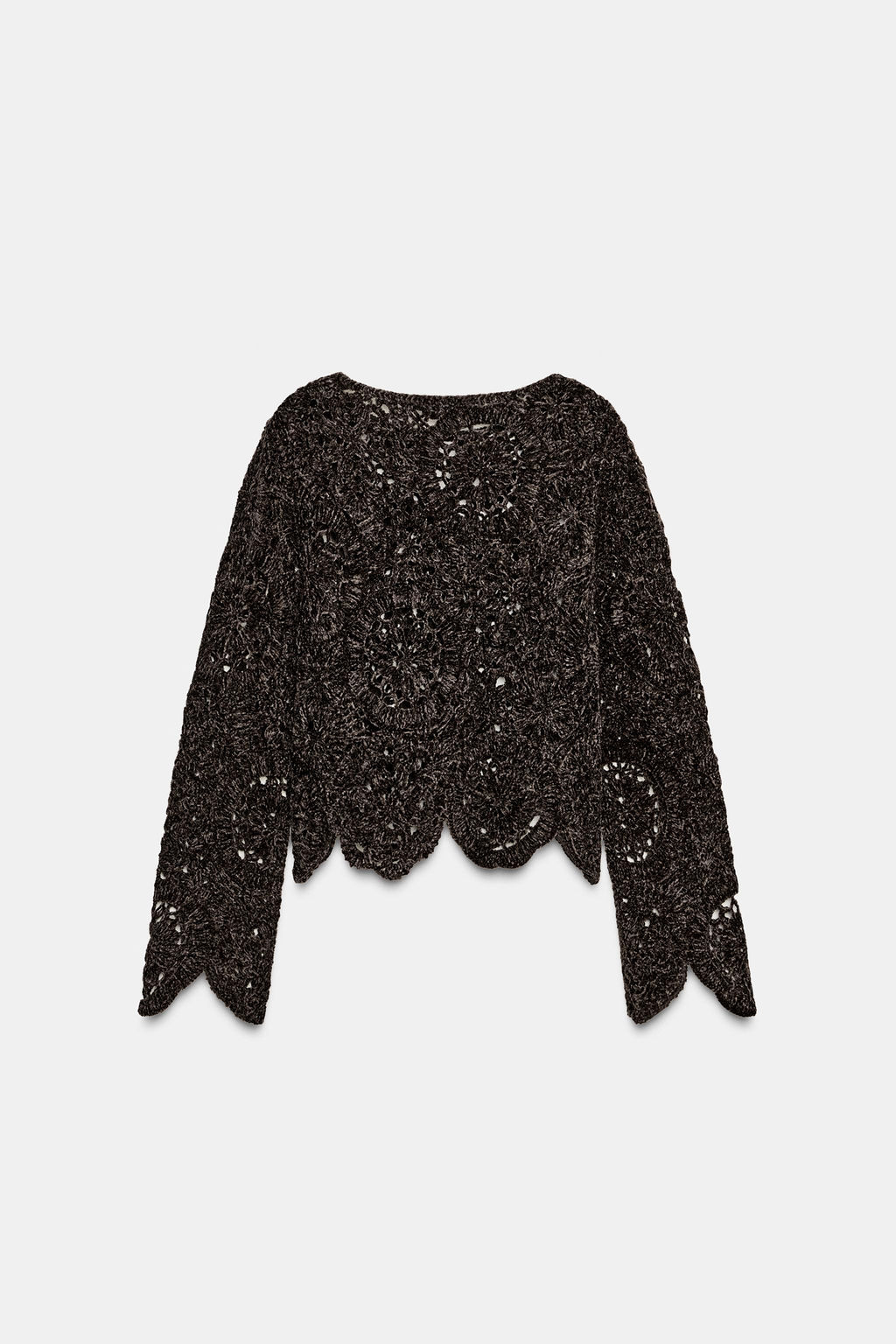 CROCHET LONG SLEEVE TOP - Zara фото 7