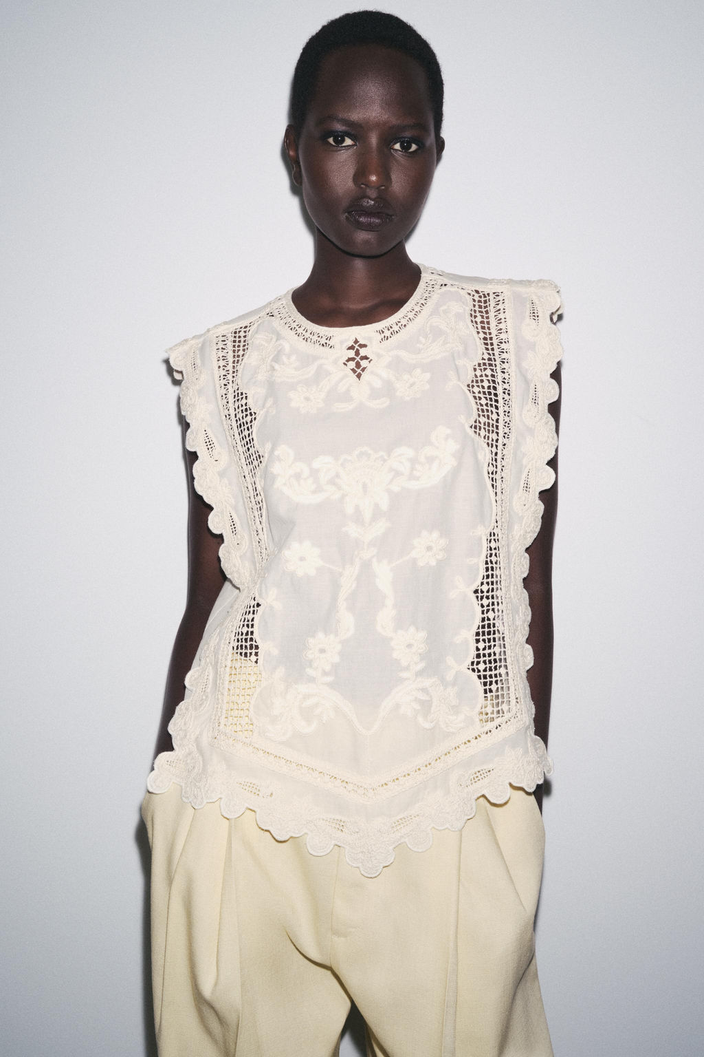 ZW COLLECTION SHIRT WITH RUFFLED CHEST - Zara фото 10