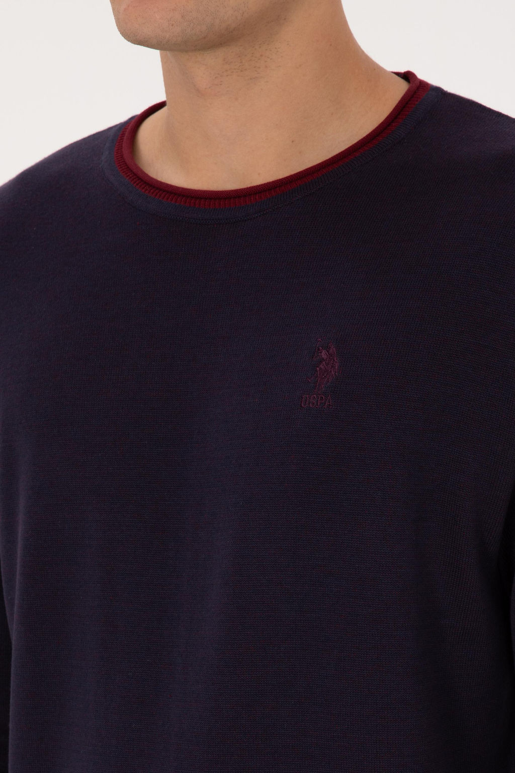 Erkek Comfort Fit Yaka Detayl_ Lacivert Kazak - U.s. polo assn фото 7