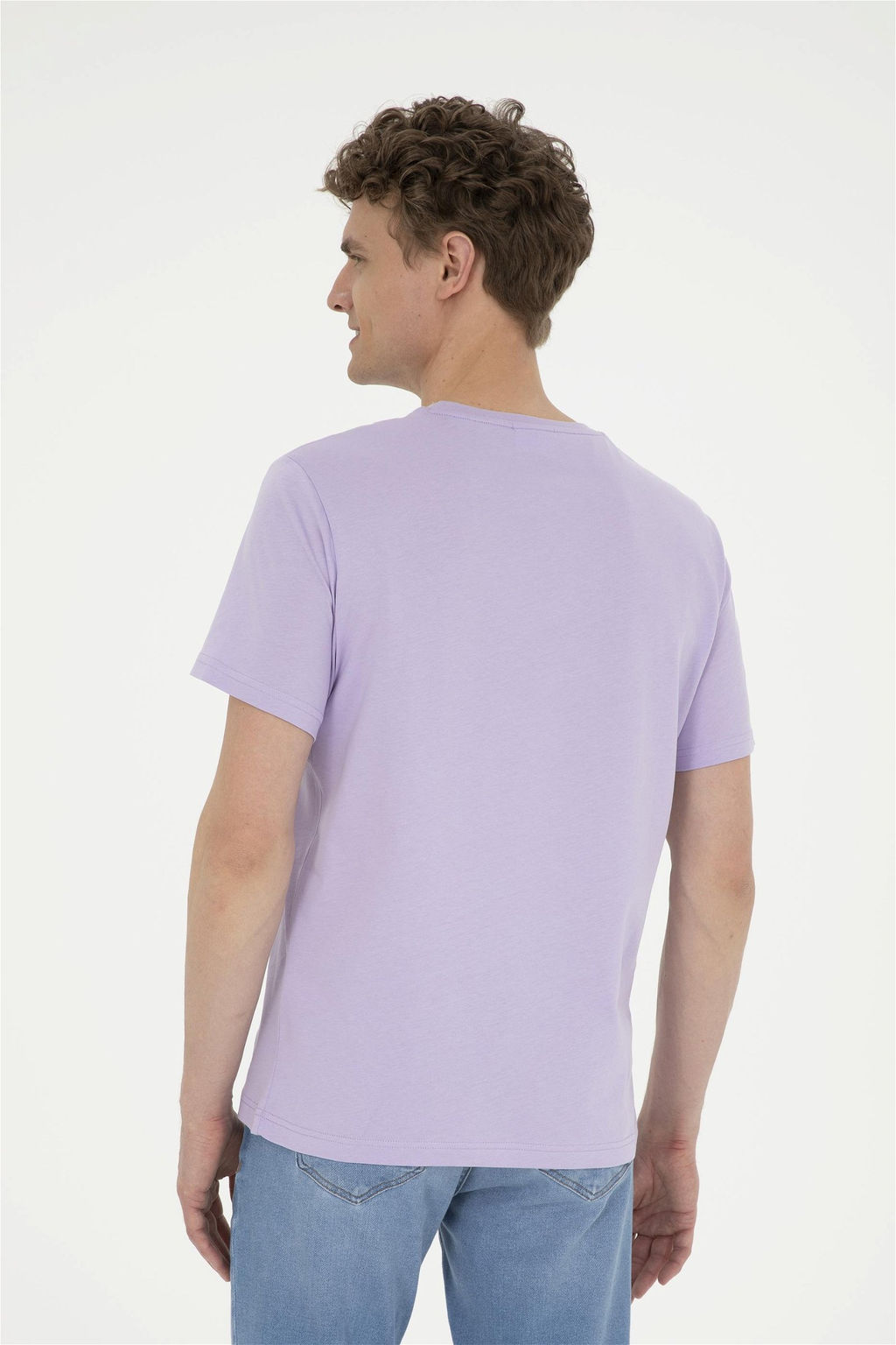 U. S. Polo Assn / Мужская сиреневая базовая футболка - U.s. polo assn фото 5
