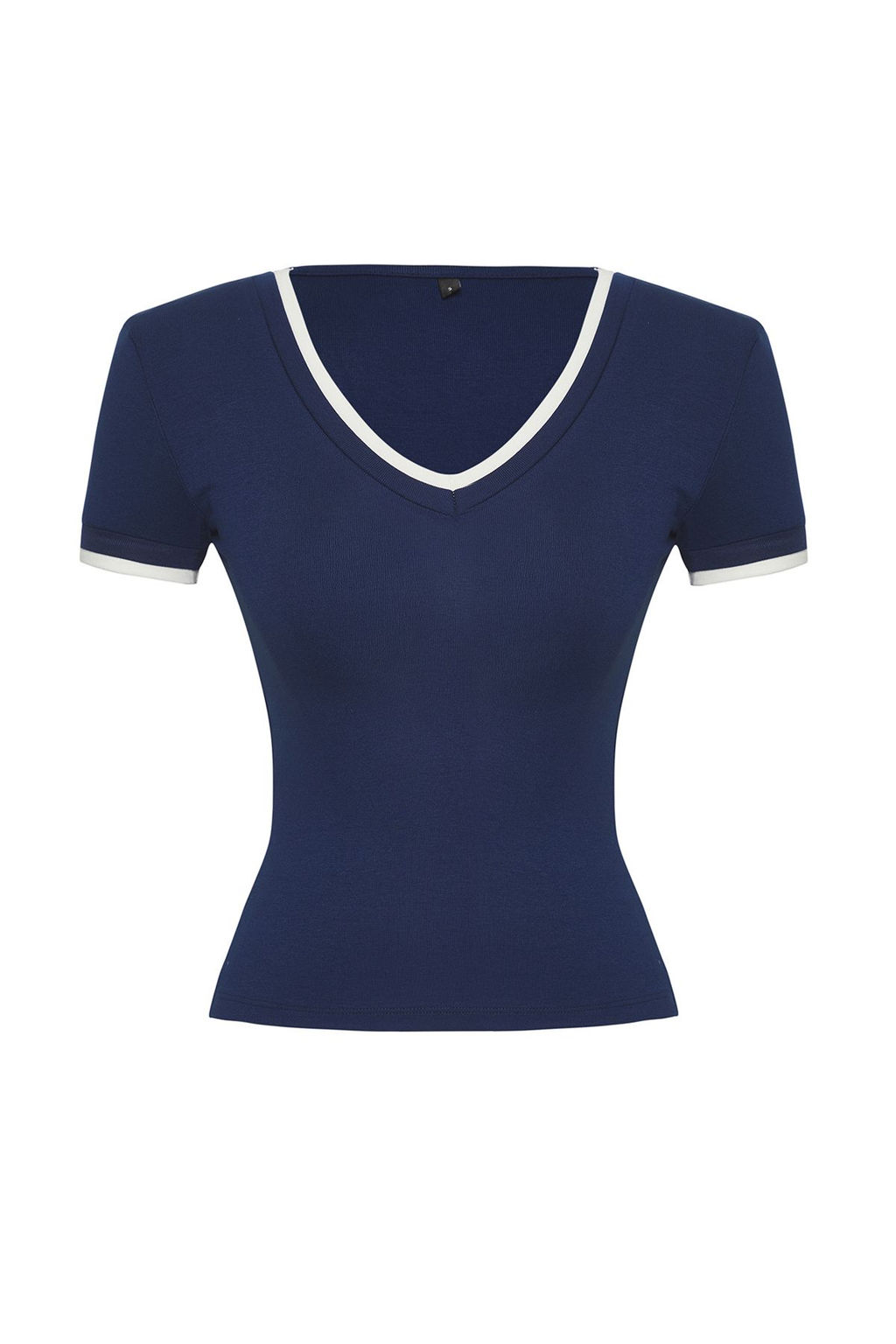 Trendyolmilla Ac?k Mavi Renk Bloklu Fitted/Vucuda Oturan Esnek Orme Bluz TWOSS25BZ00122  фото 7