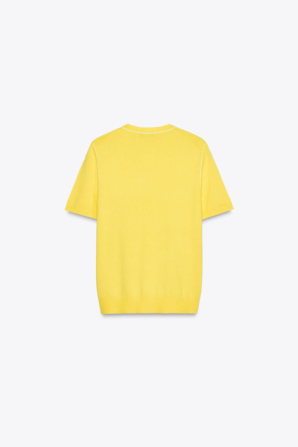 SHORT SLEEVE KNIT TOP WITH PIPING - Zara фото 36