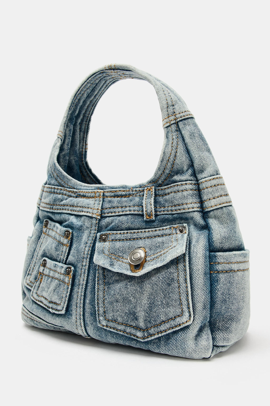 BOLSO DE MANO DENIM / Azul Vaquero - Zara фото 4
