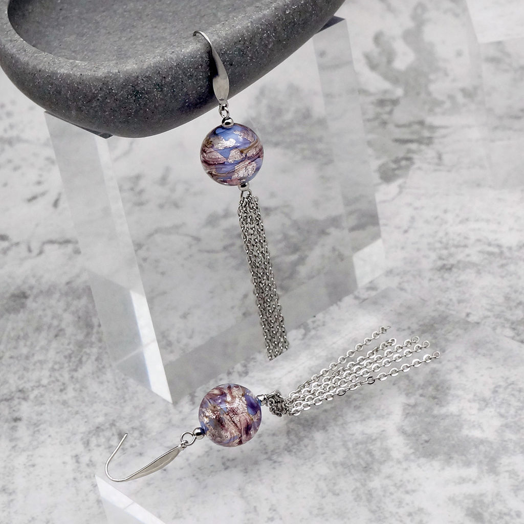 Серьги из муранского стекла PURPLE MIST LS1925