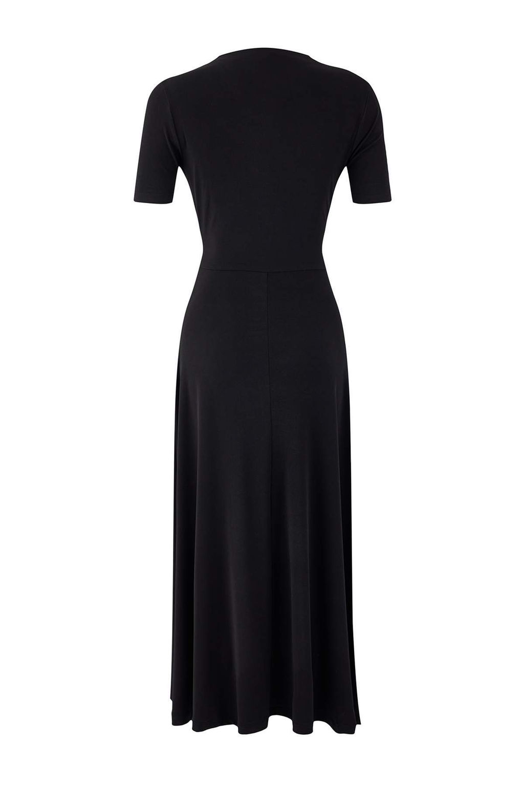 Siyah A-Kesim/Can Form Kruvaze K?sa Kollu Buzgulu Maxi Esnek Orme Elbise TWOSS26EL00023 - Trendyolmilla фото 2