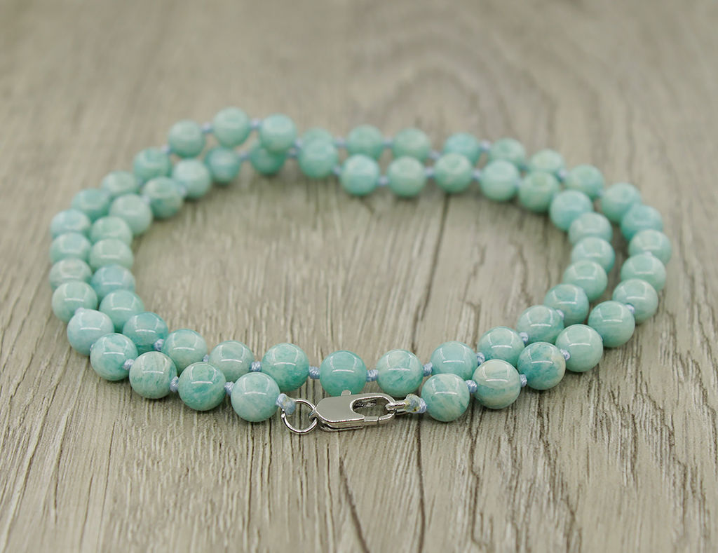 Амазонит 6мм, бусы "Классика" длиной 48см.